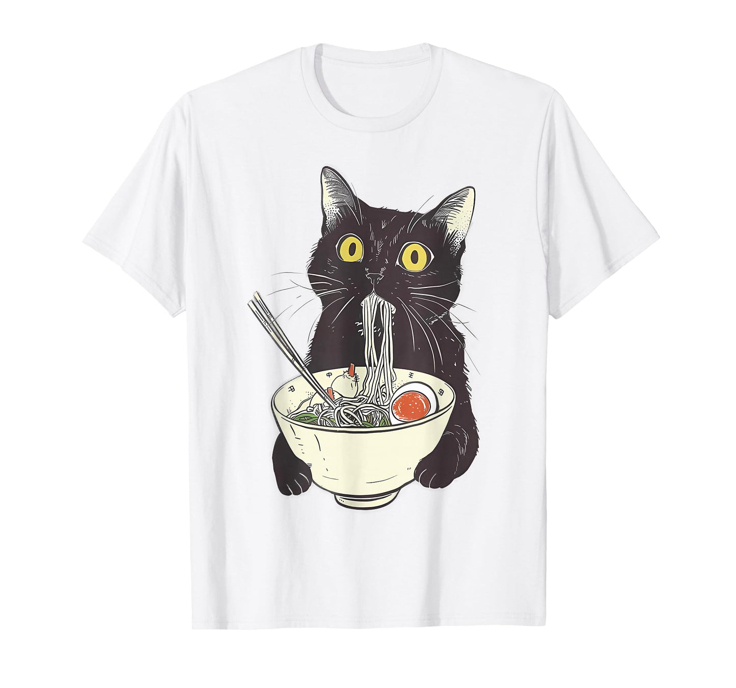 Cat Ramen Noodle Japanese Anime Manga Kawaii Cat T-Shirt