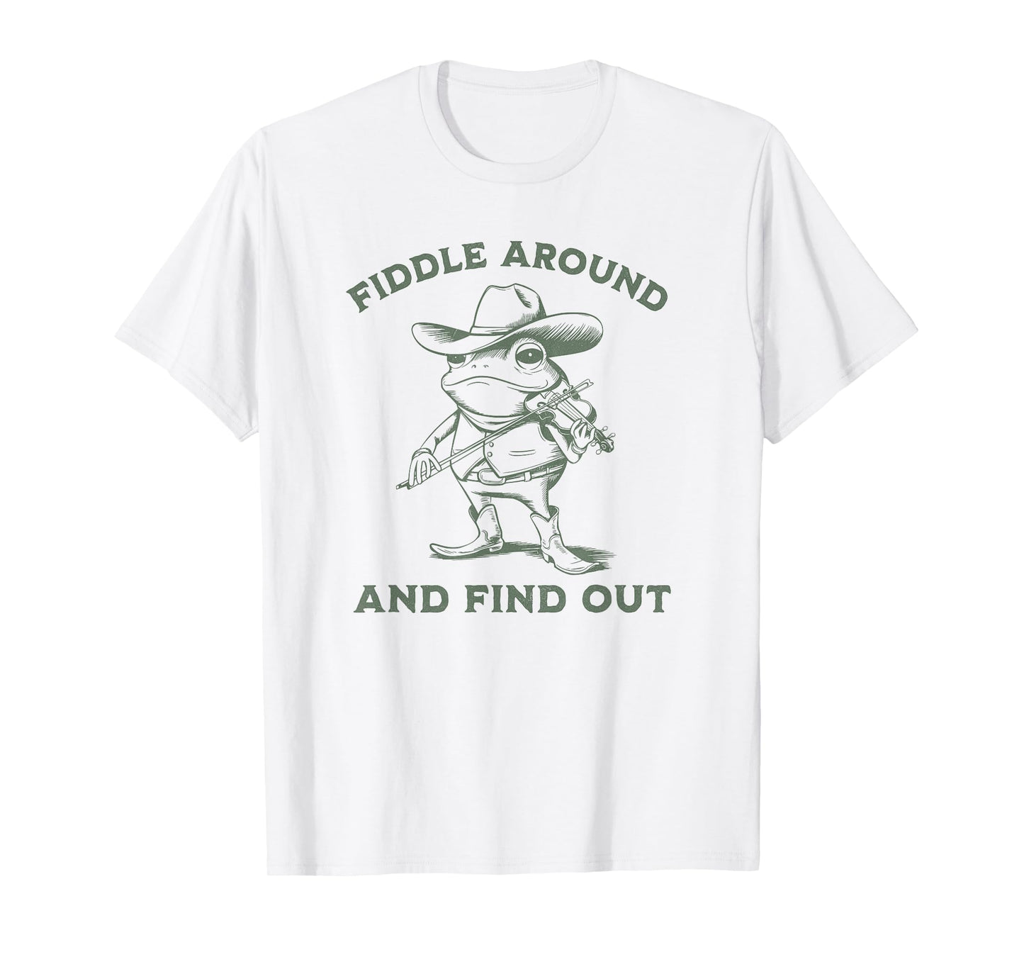 Funny Frog Fiddle Around and Find Out Cowboy Country Music T-Shirt
