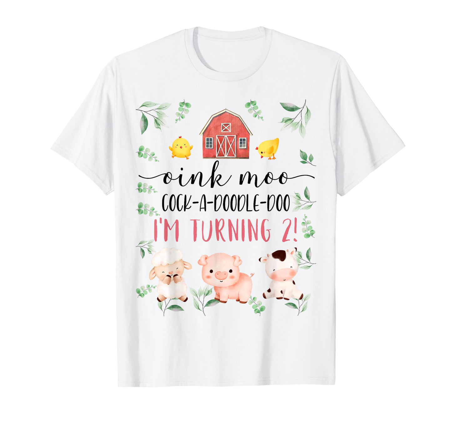 2nd Birthday Oink Moo Cockadoodle Doo Second Bday Party T-Shirt