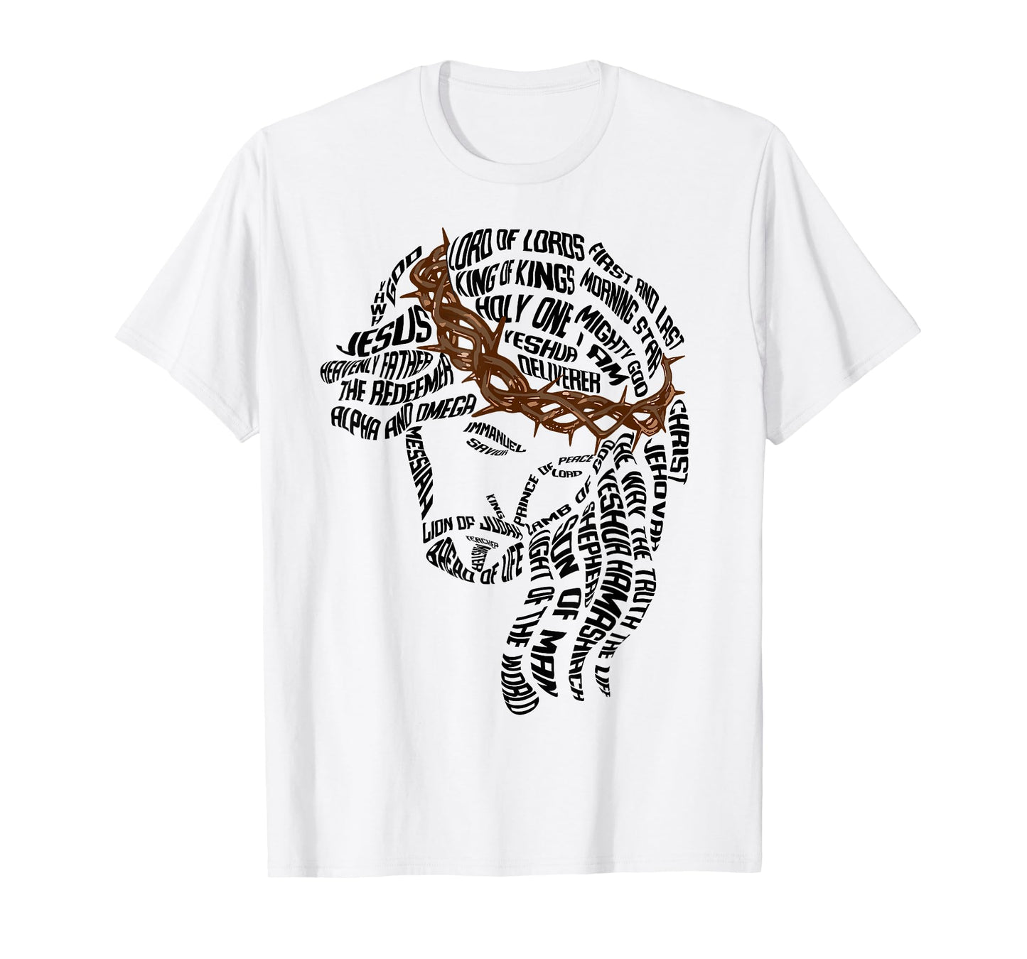 Christian Names of Jesus Christ Face Gospel Religious Bible T-Shirt