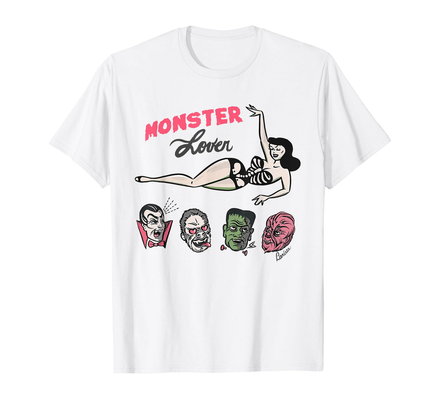 Retro Funny Monster Lover Vampire Frankenstein Halloween T-Shirt