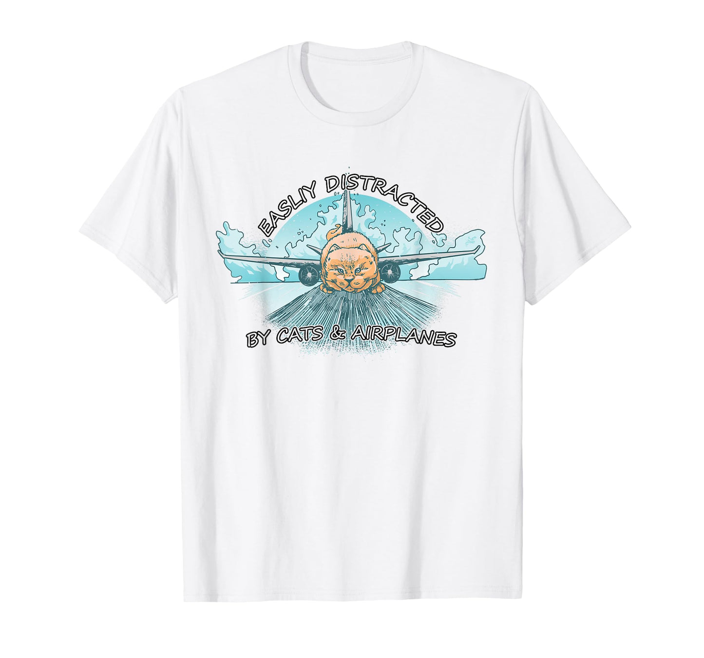 Easily Distracted By Cats And Airplanes T-Shirt
