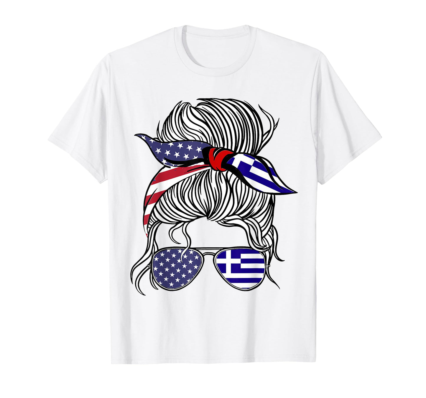 American Greek Patriot Flag Women Girl Greece Grown T-Shirt