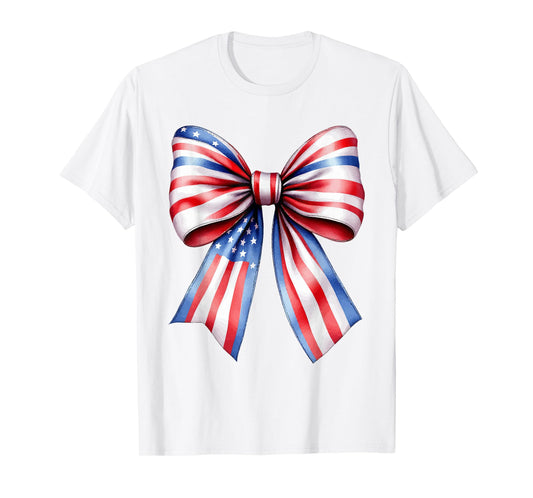 Patriotic USA Bow Tee for July 4th & Memorial Day T-Shirt