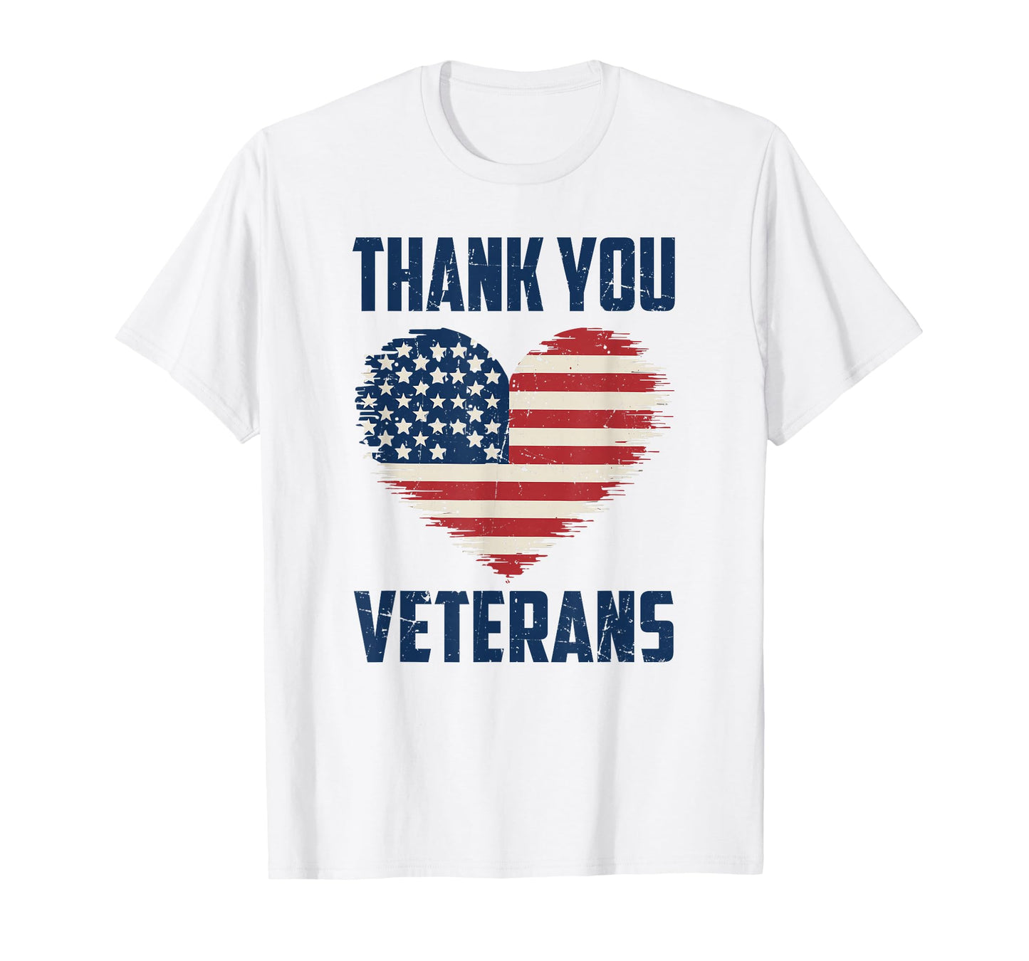 Patriotic American Flag Thank You Veterans Men Women Kids T-Shirt
