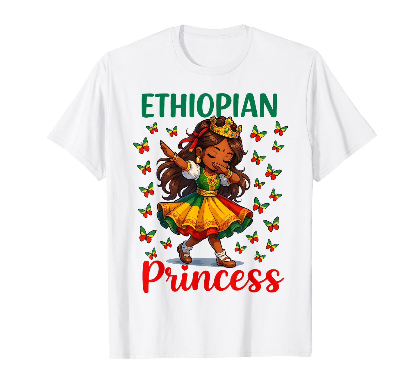 Ethiopian Princess Dabbing Girl Cute Ethiopia Pride Girls T-Shirt
