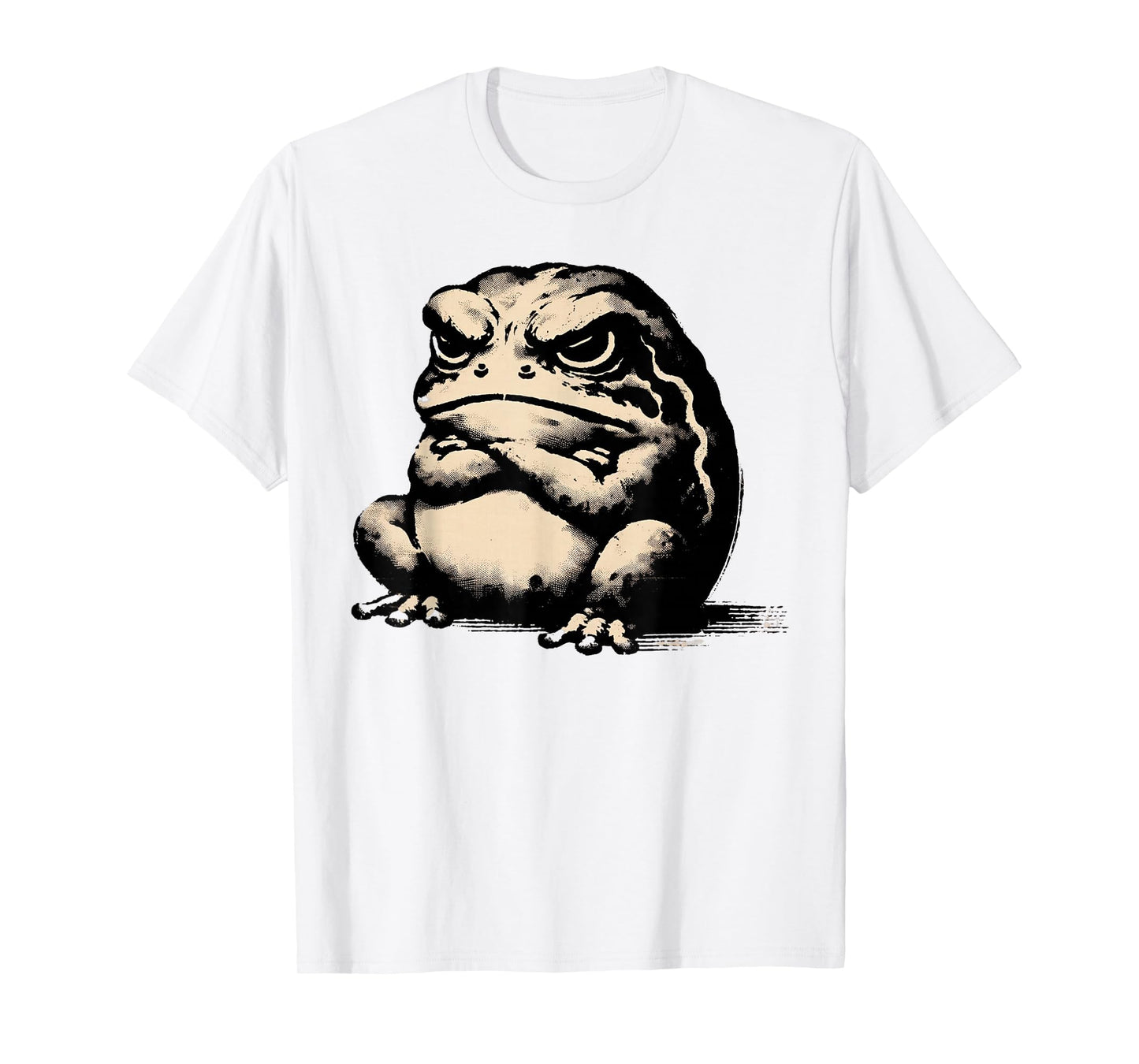 Classic Silhouette Animal Lover Japanese Art Grumpy Frog T-Shirt