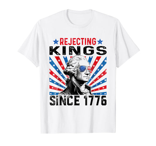 Rejecting Kings Since 1776 Distressed USA Flag Vintage T-Shirt