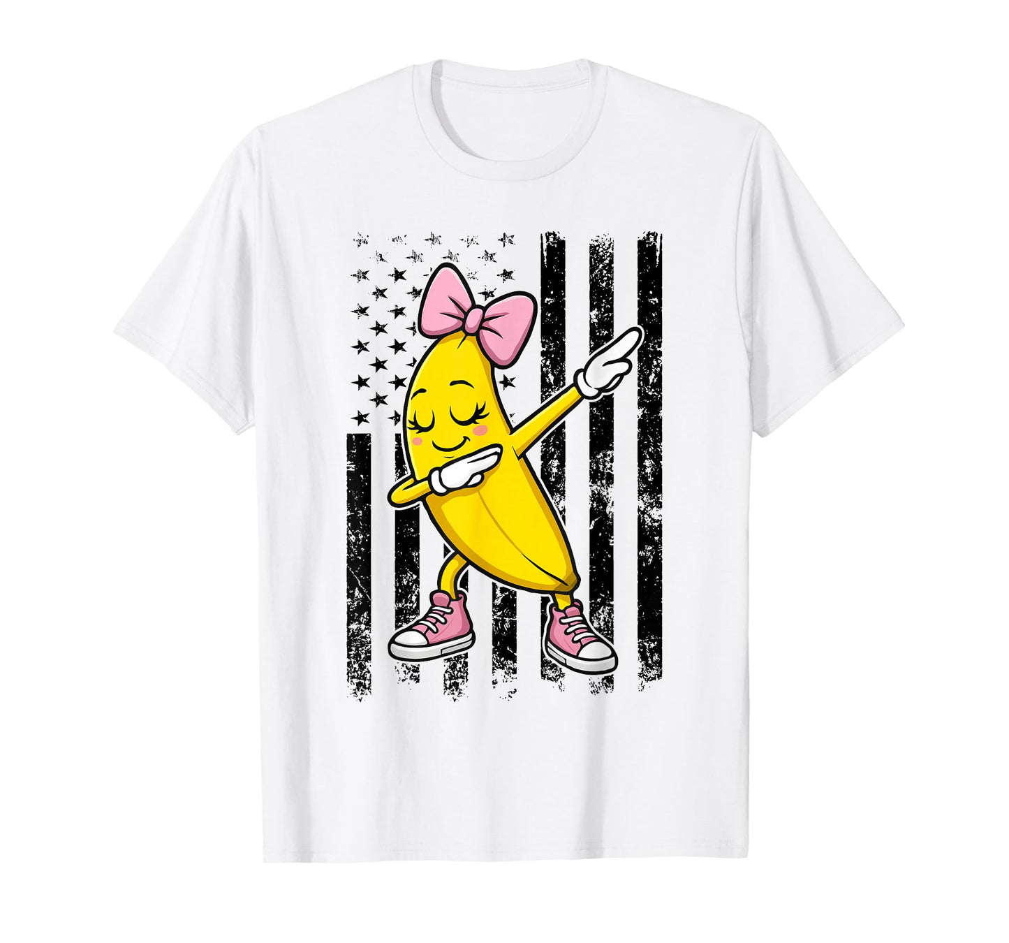 Dabbing Banana Coquette Bow Retro Banana Women Girls Kids T-Shirt