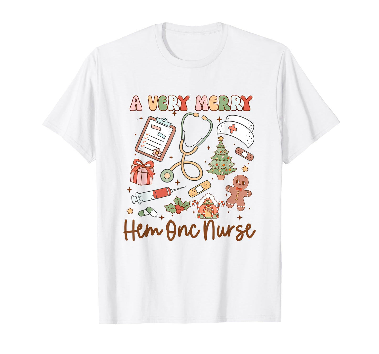 A Very Merry Hem Onc Nurse Christmas Hematology Oncology T-Shirt