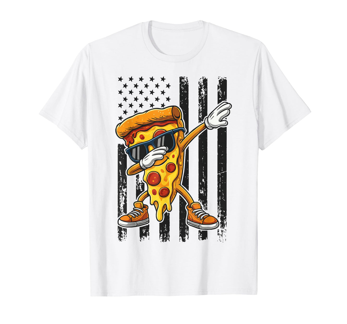 Pizza Dabbing USA Flag T-Shirt