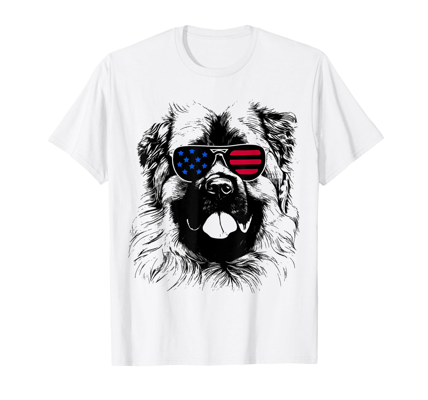 Caucasian Shepherd Dog 4th July America USA Flag T-Shirt