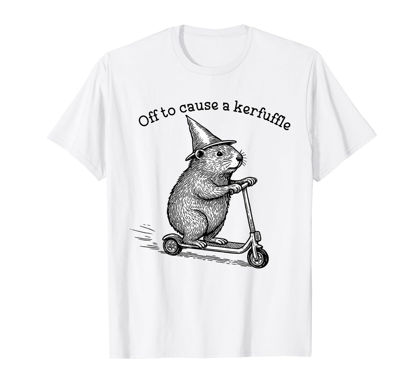 Off to Cause A Kerfuffle Funny Hamster Scooter Chaos T-Shirt