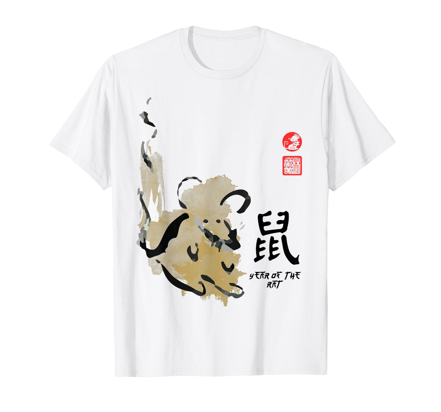 YEAR OF RAT PAINTING SEAL ANIMAL CHINESE ZODIAC T-SHIRT T-Shirt