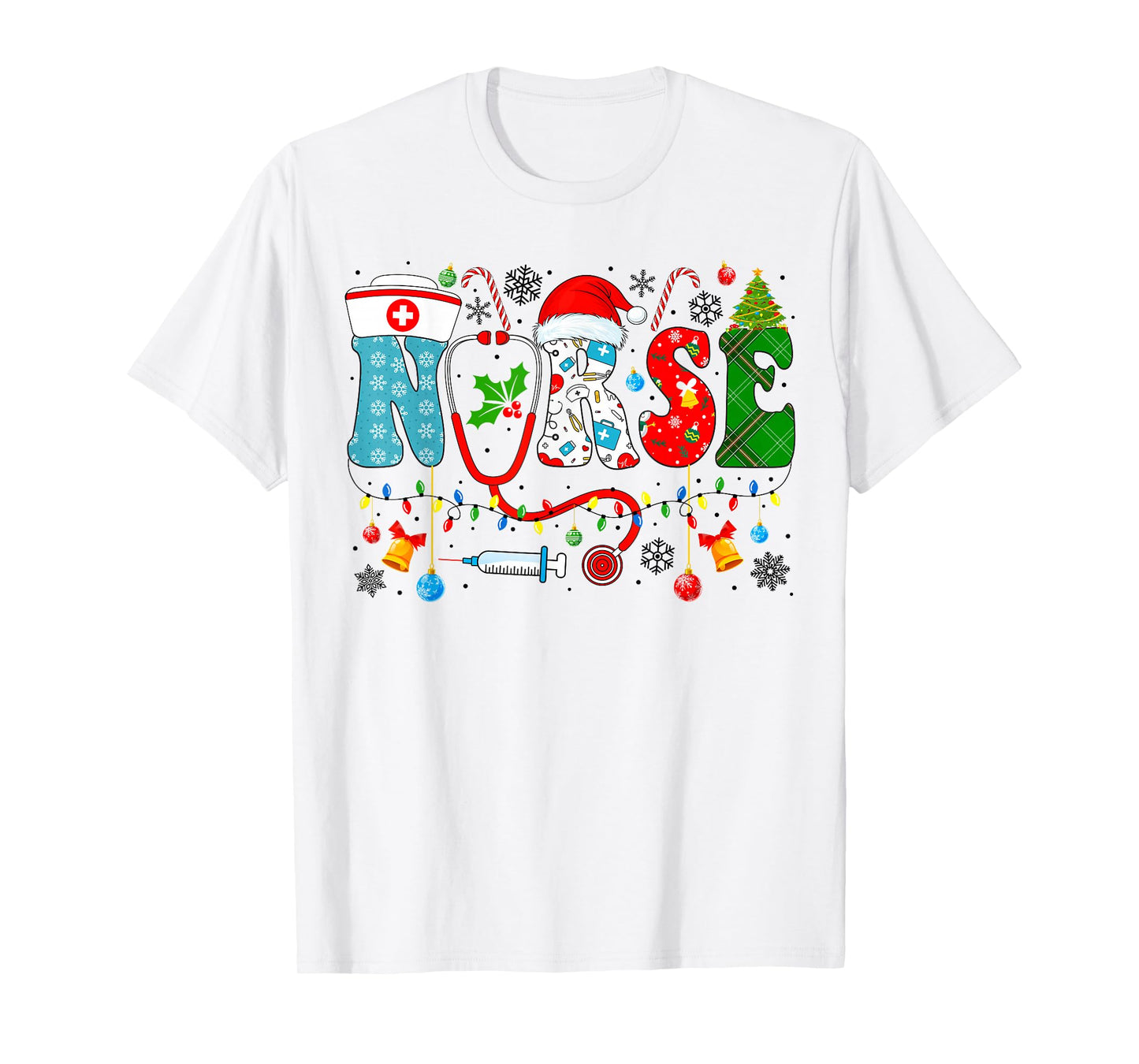 Christmas Nurse Xmas RN Nursing Christmas Nurse Santa RN T-Shirt