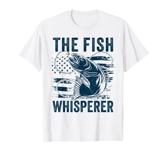 The Fish Whisperer US flag Funny Fishing T-Shirt