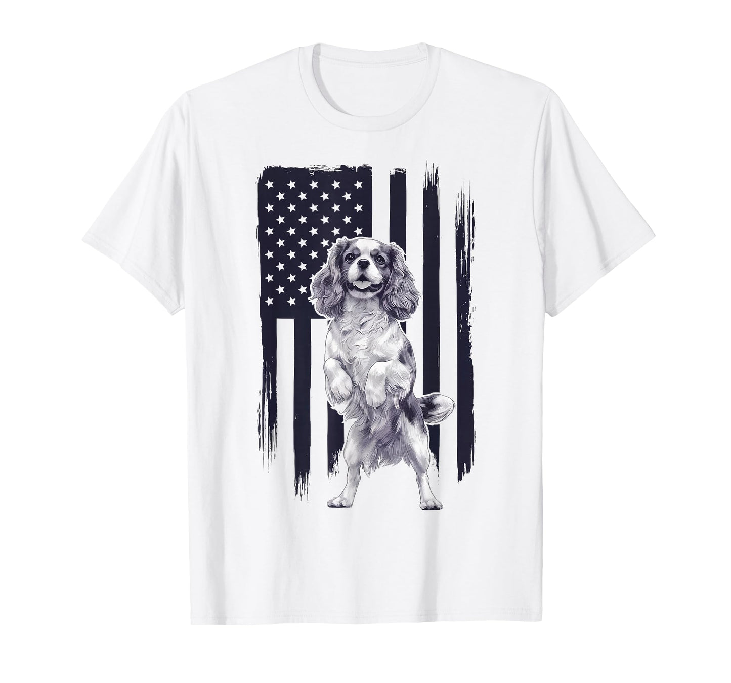 Cavalier King Charles Spaniel USA Flag T-Shirt