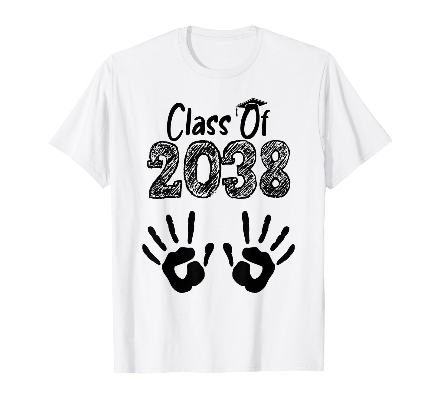 Class of 2038 Grow With Me Shirt Handprint On Back Pre-K T-Shirt
