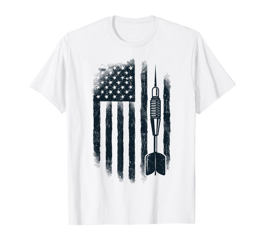 American Flag Darts Player Vintage USA Dart 4th of July Gift T-Shirt