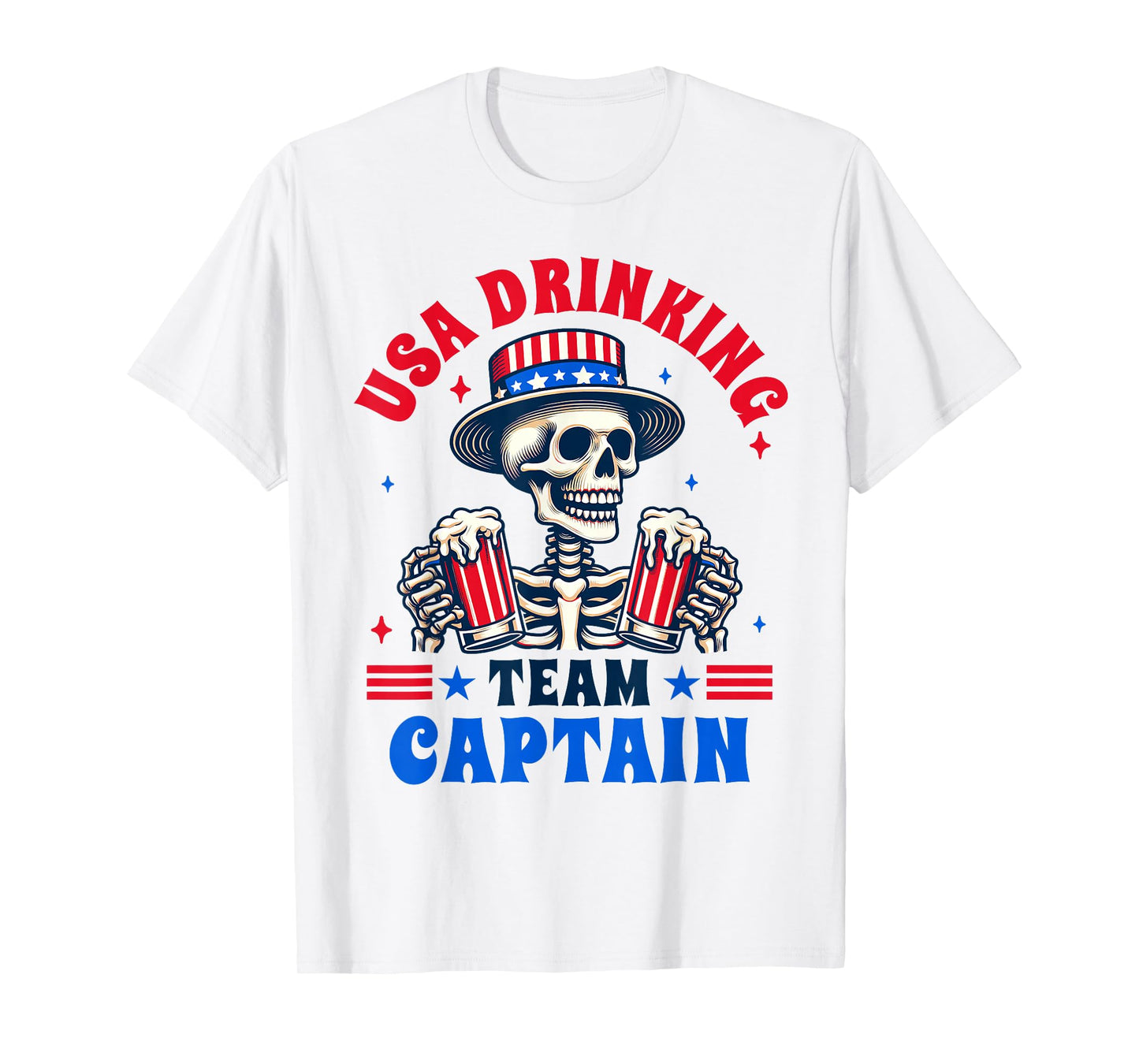 4th Of July Beer Drinking Lover USA Drinking Team Captain T-Shirt