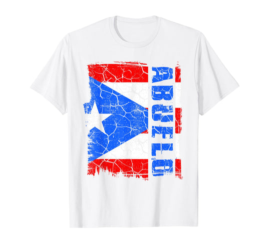 Puerto Rican Flag Abuelo Fathers Day Rico Papi Dad Grandpa T-Shirt
