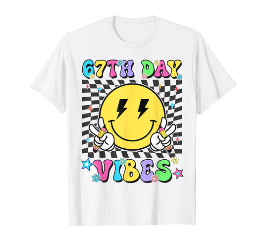 67th Day of School Vibes 67 Days Smarter Teacher Boys Girls T-Shirt