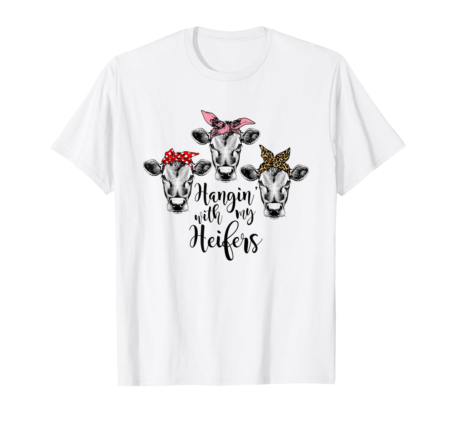 Cute Women's Hanging With My Heifers Bandana T-Shirt T-Shirt