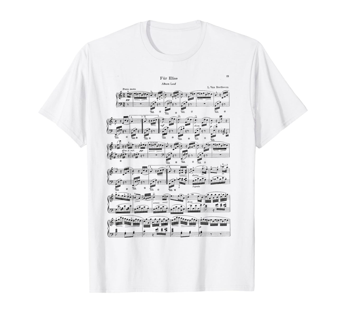 Fur Elise Beethoven Piano Sheet Music Vintage T-Shirt