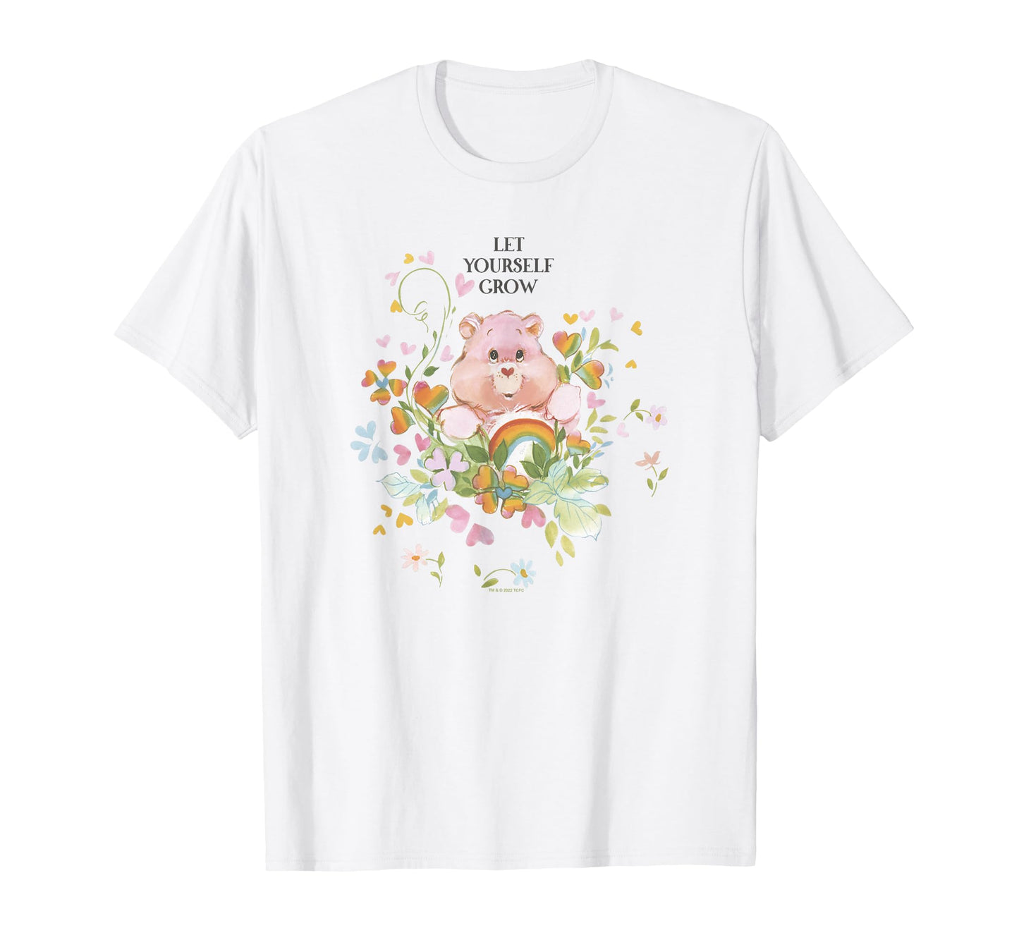 Care Bears Cheer Bear Vintage Floral Let Yourself Grow T-Shirt