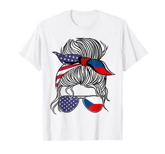 American Czech Patriot Flag Women Girl Czechia Grown T-Shirt