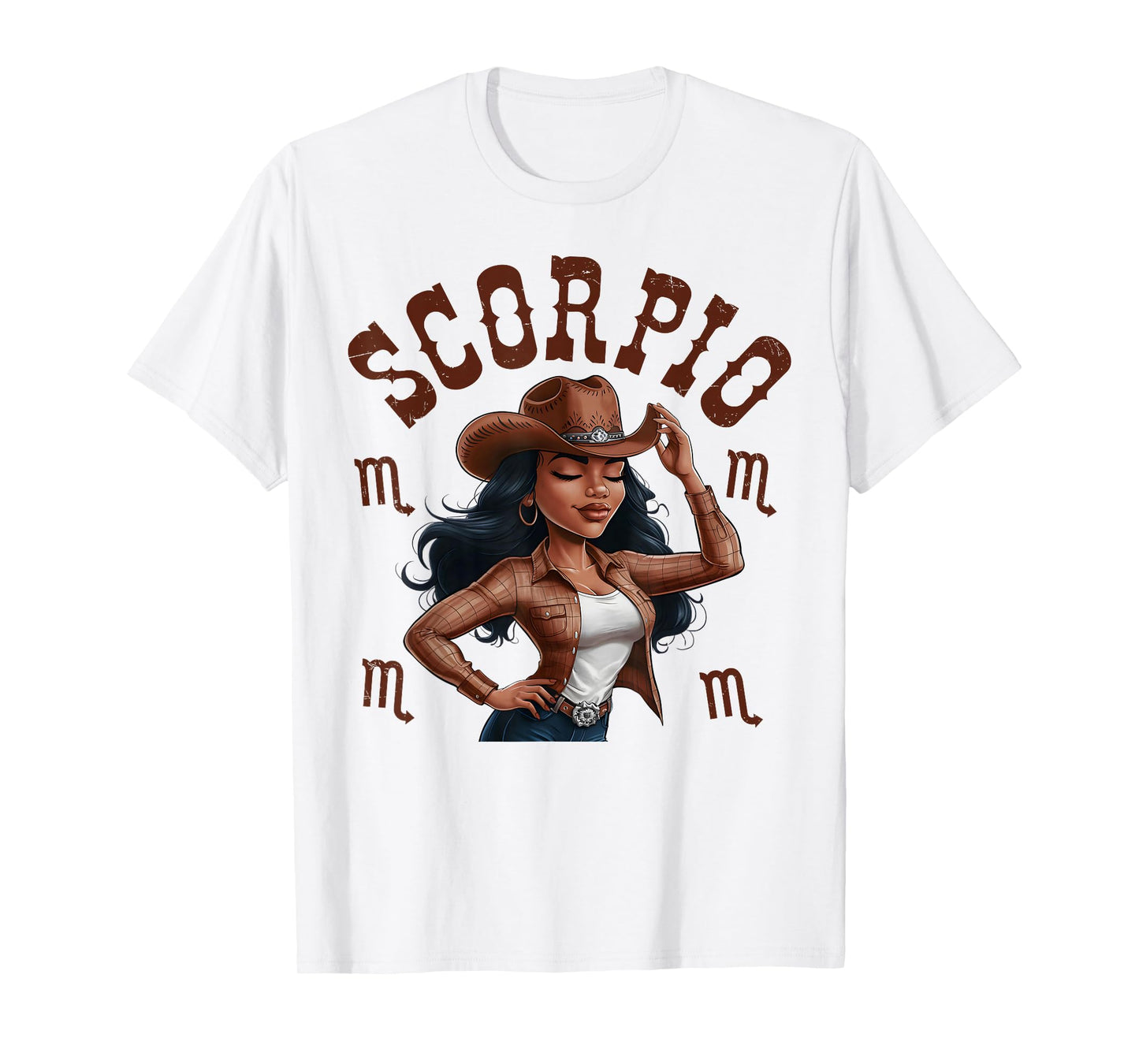 Scorpio Western Black Cowgirl African American Women T-Shirt