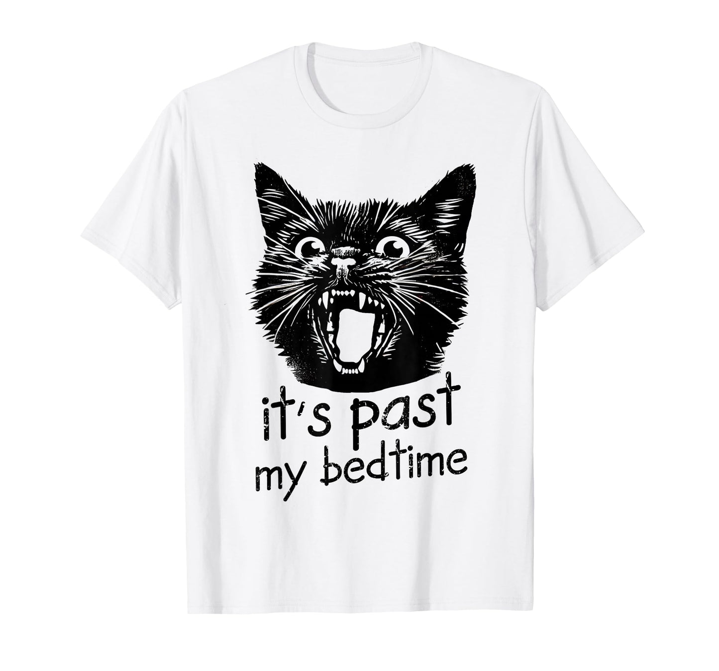 It's Past My Bedtime Funny Cat Meme Sleepy Tired Ironic Joke T-Shirt