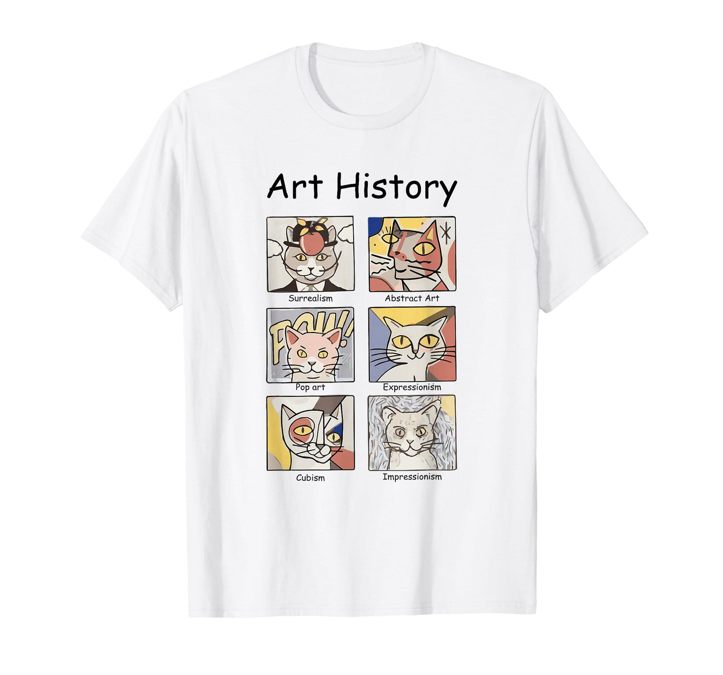 Art History Funny Cat Art Lover Painting Painter Artist T-Shirt