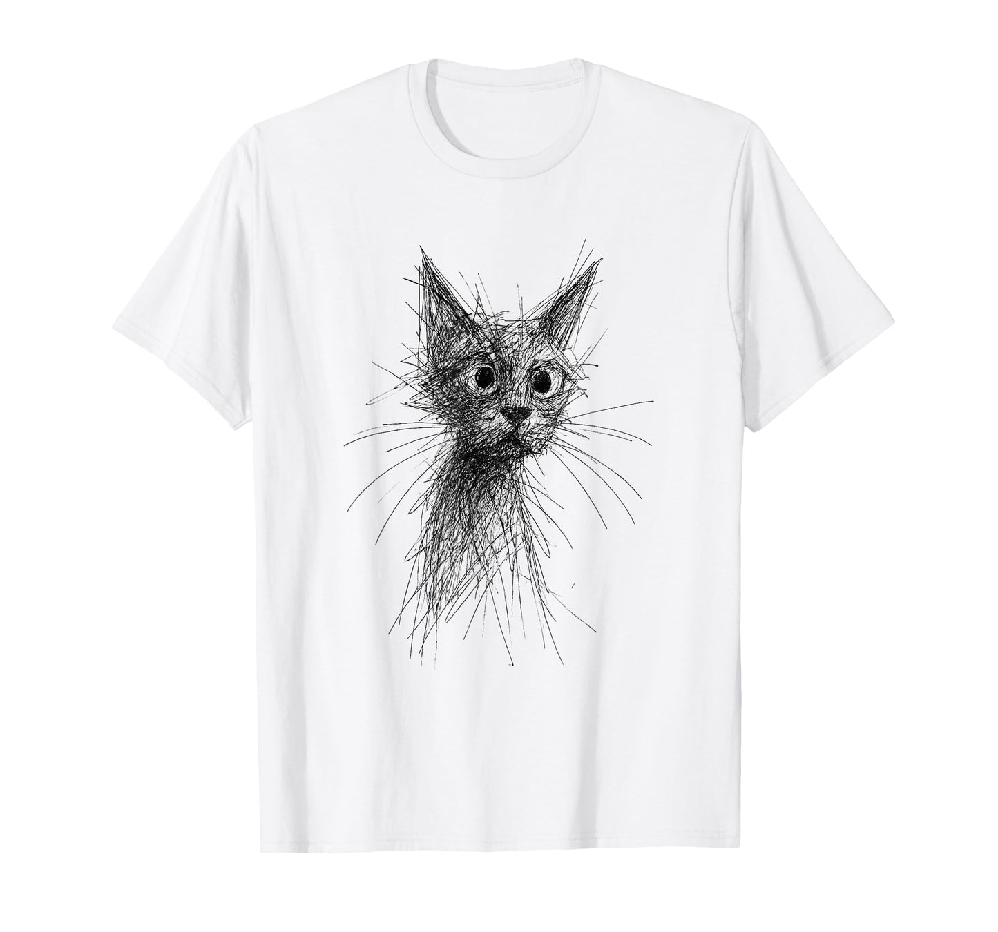 Kitten Lover Abstract Scribble Art Cute Cat Cat T-Shirt
