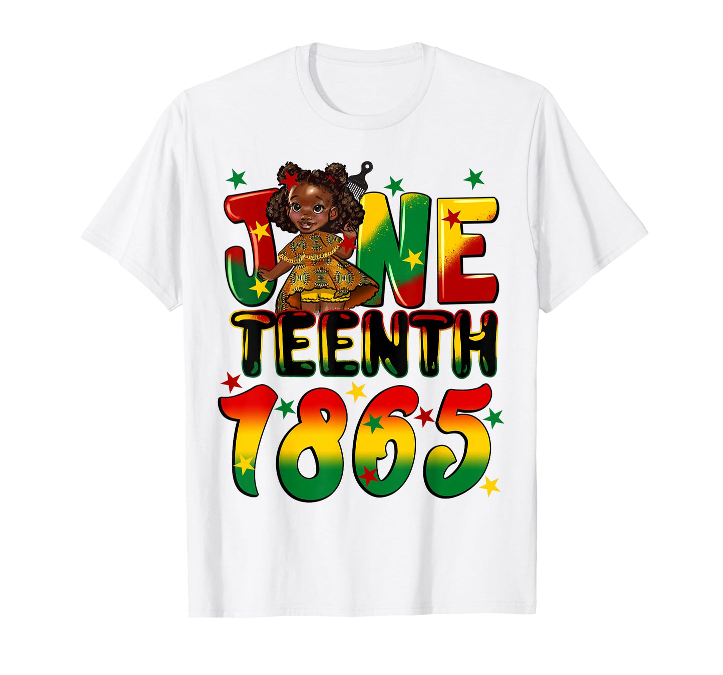 African American Melanin Black Girls Kids Juneteenth 1865 T-Shirt