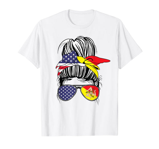 Sicilian American Heritage Sicilian Women USA Girl Sicily T-Shirt