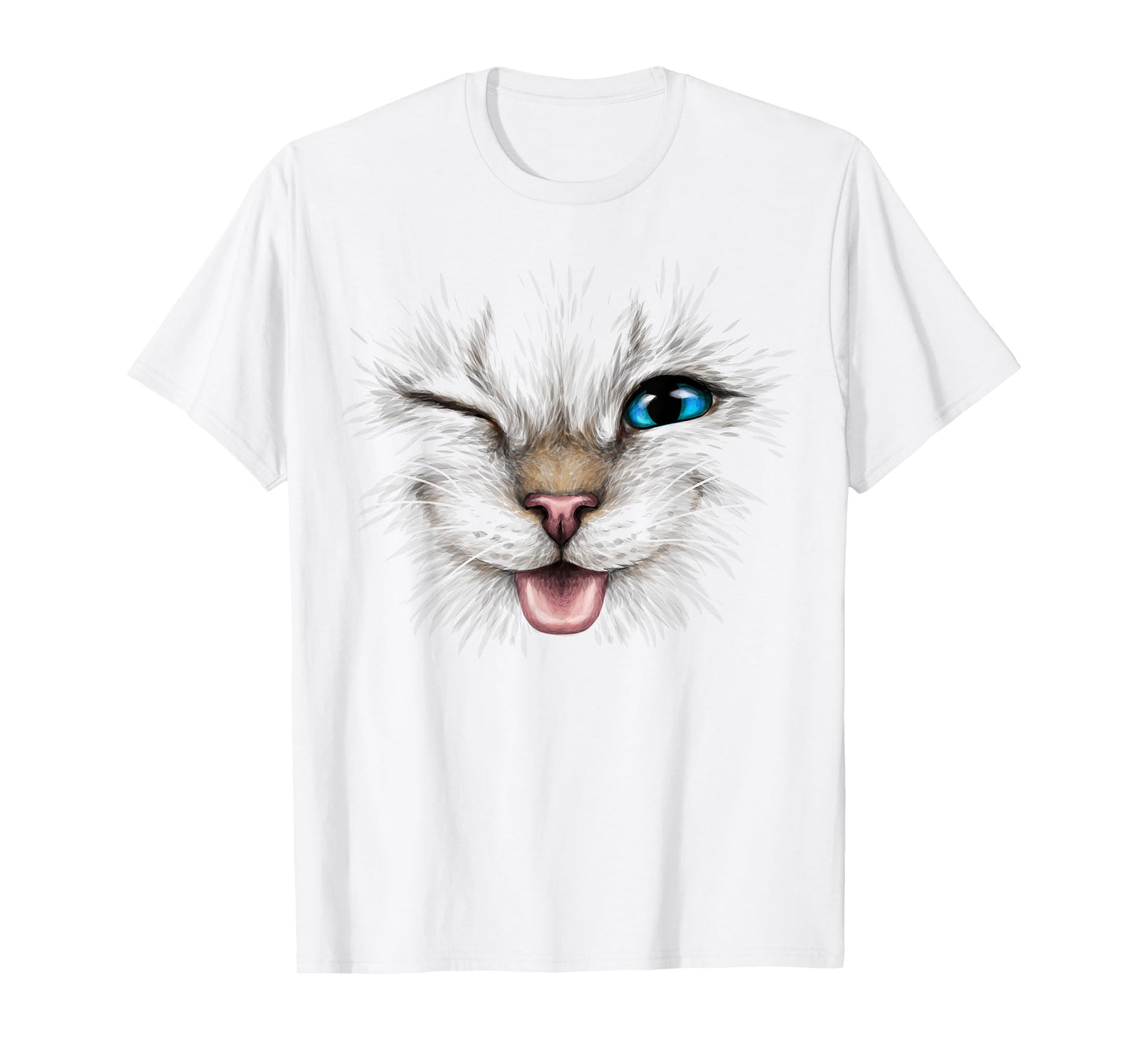 cute cat face blue eyes wink smiling for lover kitten Kitty T-Shirt