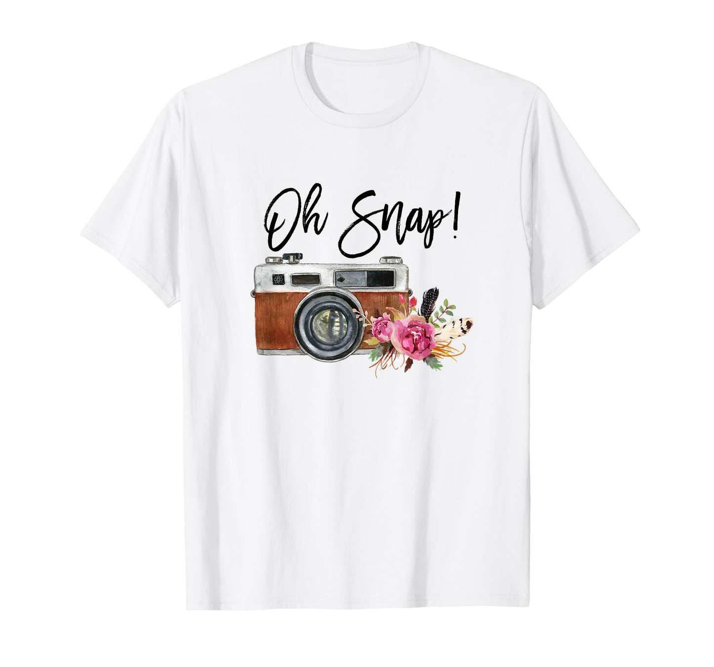 Oh Snap, Watercolor Camera, Girly Photography T-Shirt