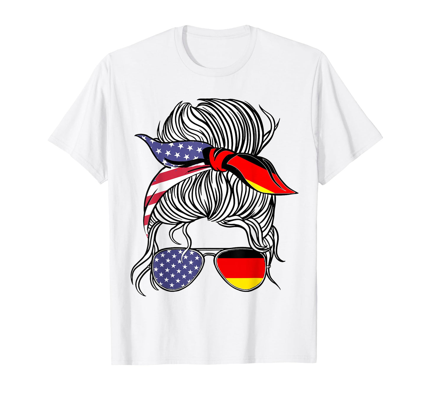 German American Patriot Grown Proud Women Girl Flag T-Shirt