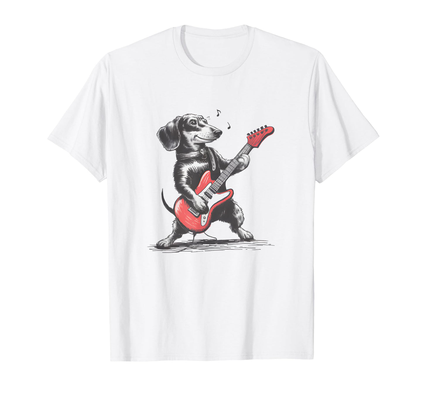 vintage dachshund weenie playing guitar Shirt Funny Dog Love T-Shirt