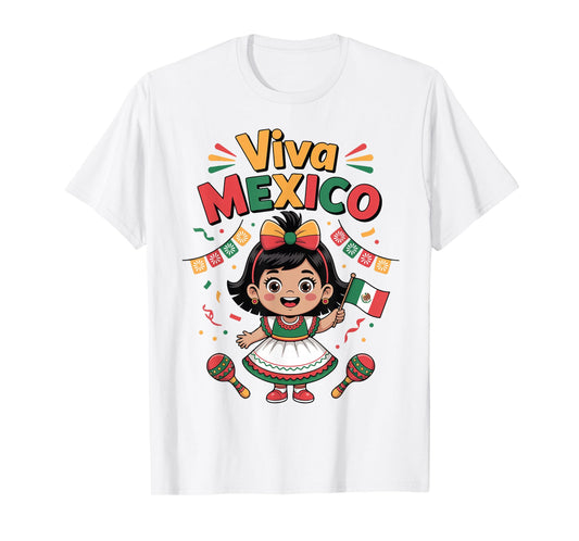 Mexican Girl Viva Mexico Shirt Mexican Flag Independence Day T-Shirt