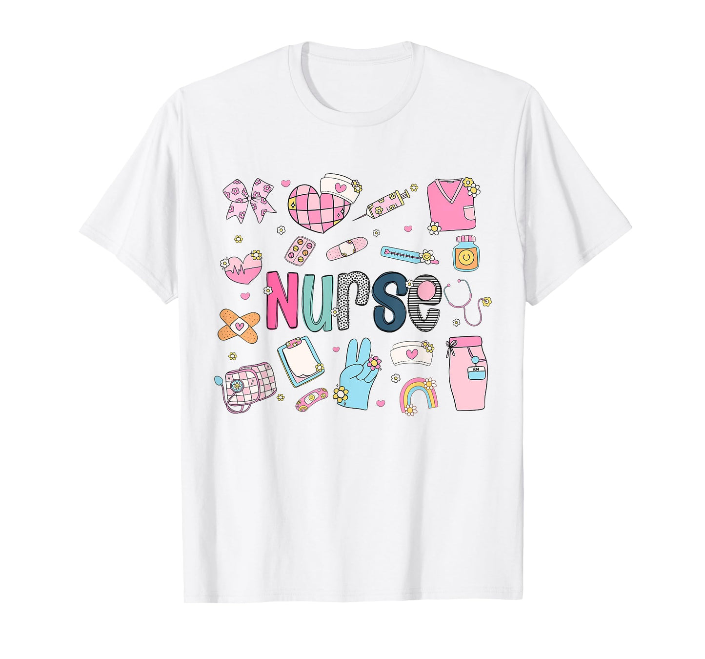 Cute Nurse Retro RN LPN Women Nurses School Life Work Scrub T-Shirt