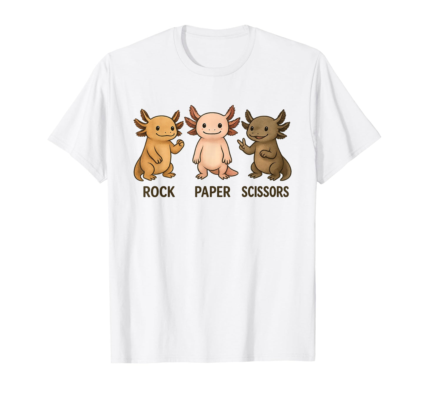 Funny Hand Game Axolotl Rock Paper Scissors – Cute Axolotl T-Shirt