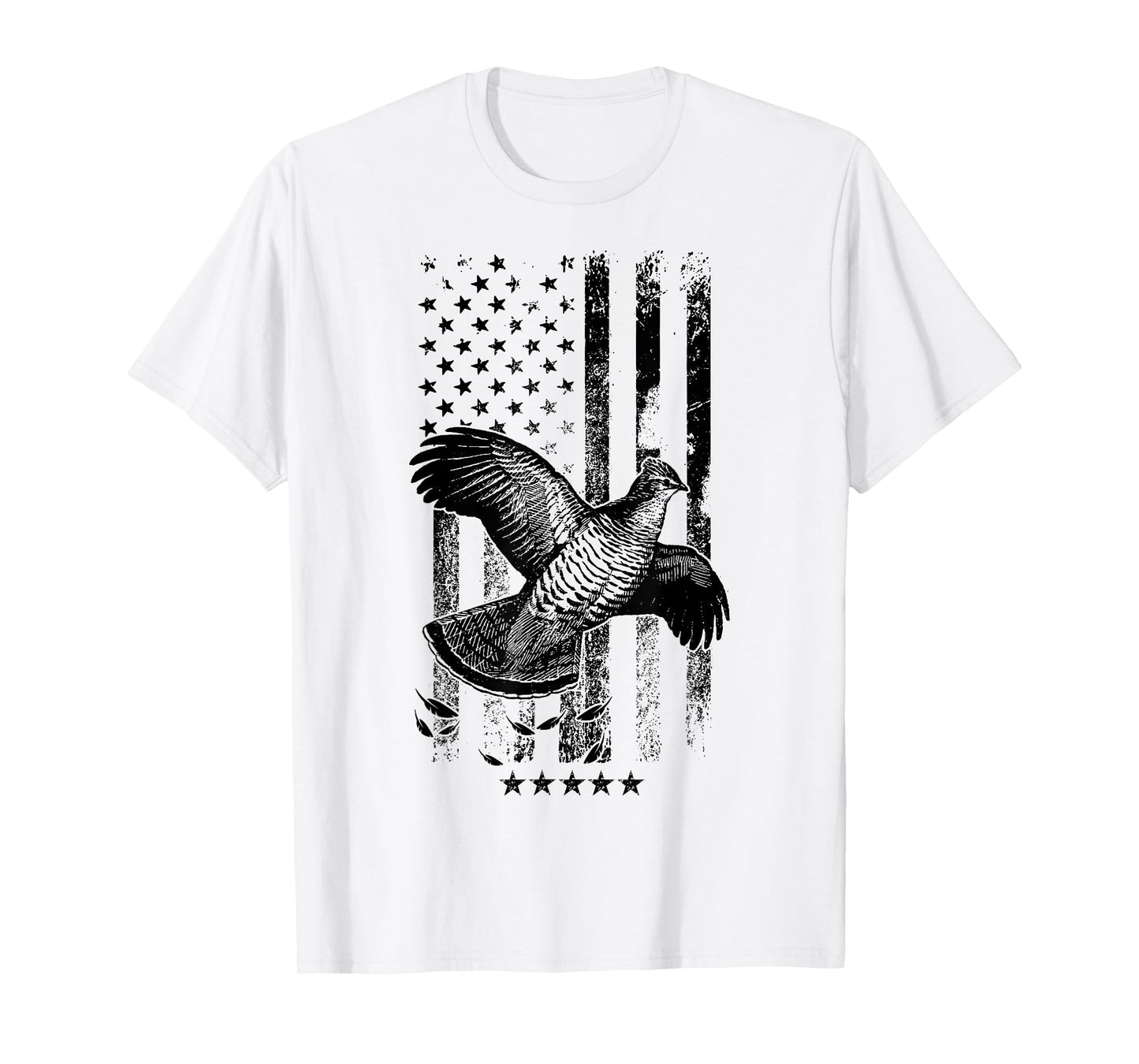 USA American Flag Hunters - Hunting Grouse Bird T-Shirt