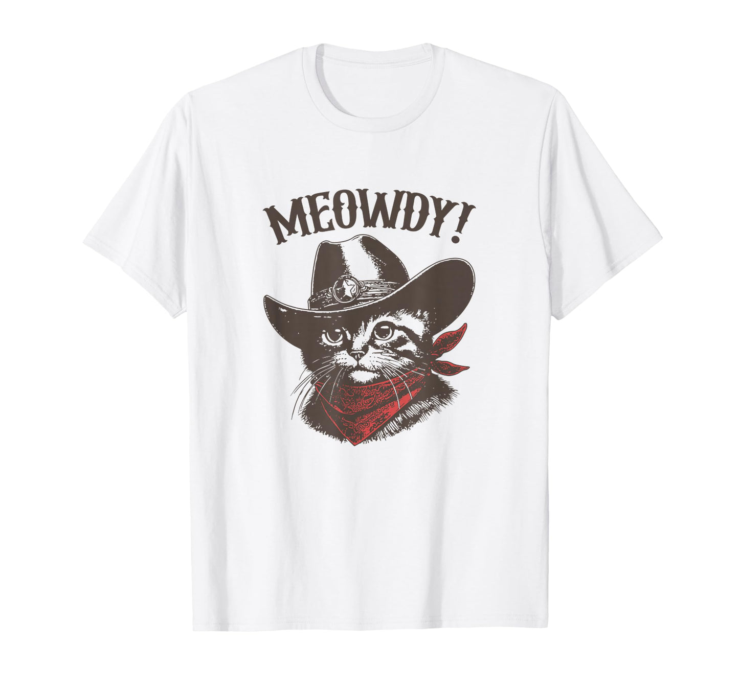 Meowdy Cat Cowboy Cat Country Western Funny Cat T-Shirt