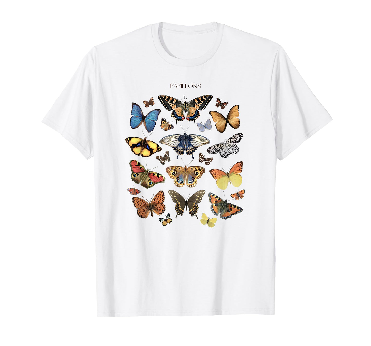 Entomology Butterfly Papillons Collage Lepidoptera Vintage T-Shirt