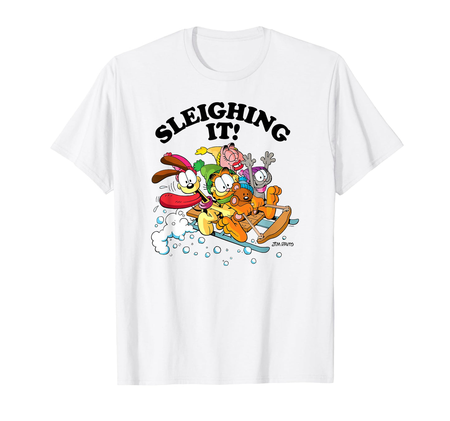 Garfield Sleighing It! Holiday Cartoon Cat T-Shirt
