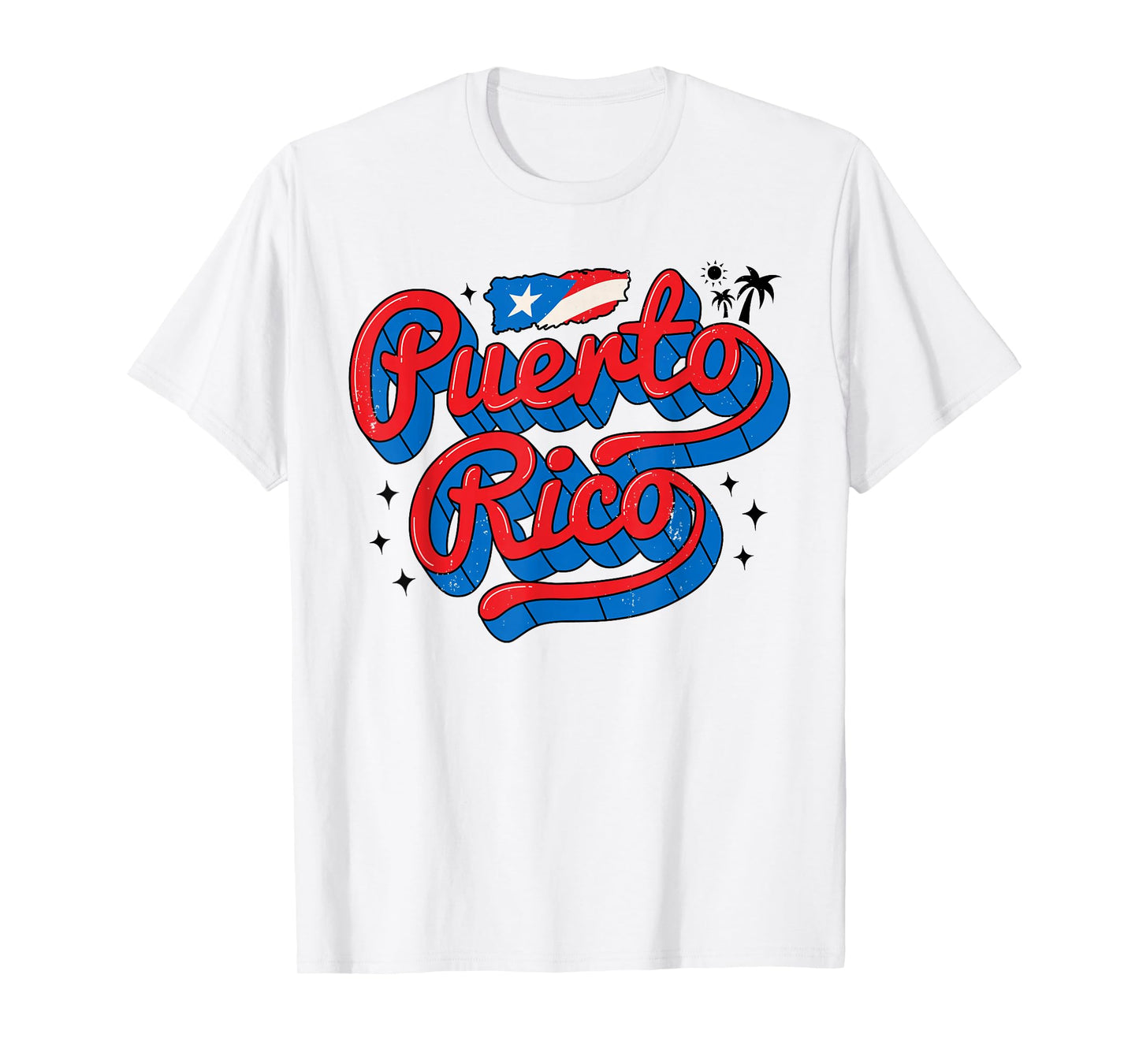 Puerto Rico Flag Hispanic Heritage Month Boricua Rican Retro T-Shirt