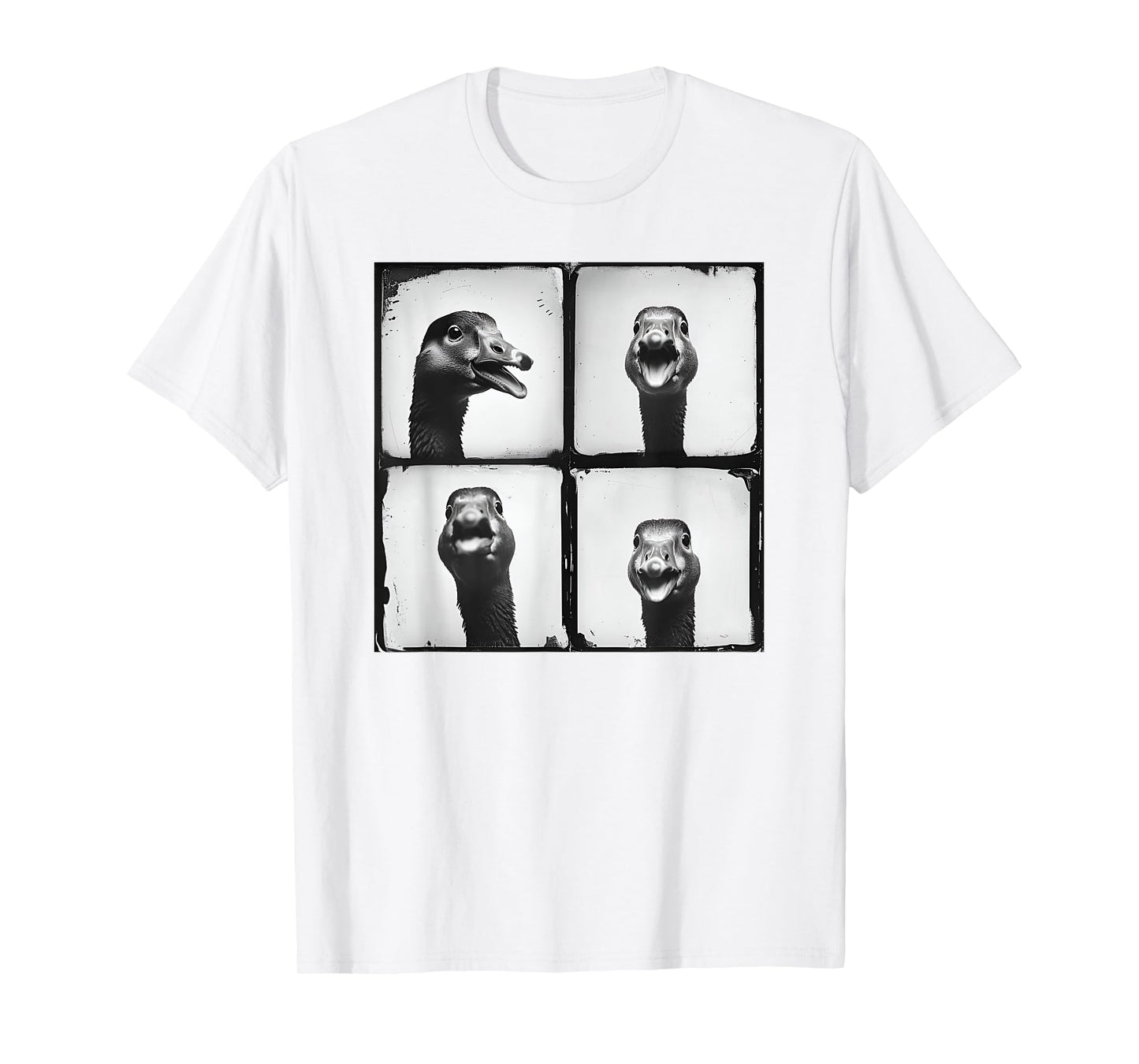 Cool Goose Face Photo Love Geese Farmyard Funny Retro Animal T-Shirt