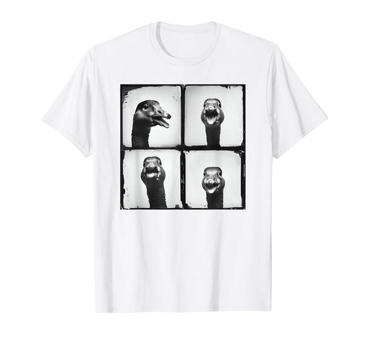 Cool Goose Face Photo Love Geese Farmyard Funny Retro Animal T-Shirt